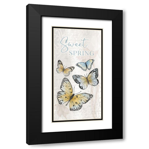 Sweet Spring Black Modern Wood Framed Art Print with Double Matting by Tava Studios