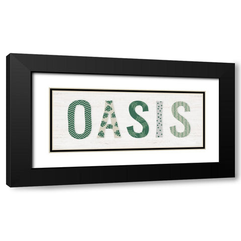 Oasis Cabana Black Modern Wood Framed Art Print with Double Matting by Carpentieri, Natalie