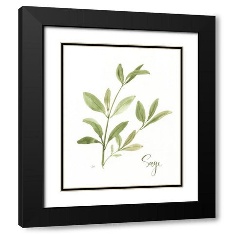 Herb Sage Black Modern Wood Framed Art Print with Double Matting by Nan