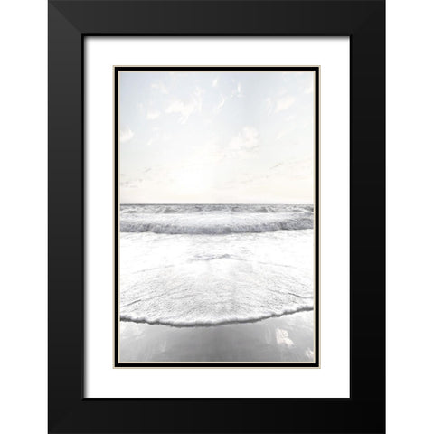 Serene Shore Black Modern Wood Framed Art Print with Double Matting by Carpentieri, Natalie