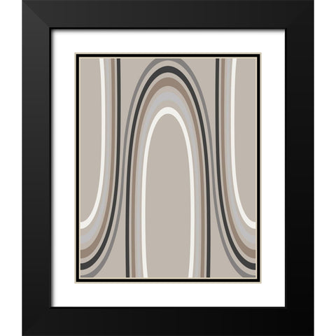 Linear Coaster Black Modern Wood Framed Art Print with Double Matting by Santiago, Daniela