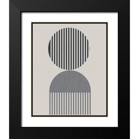 Vertical Stripes I Black Modern Wood Framed Art Print with Double Matting by Santiago, Daniela