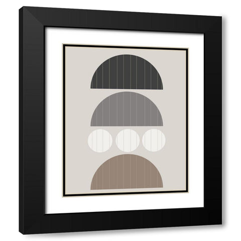 Vertical Stripes II Black Modern Wood Framed Art Print with Double Matting by Santiago, Daniela