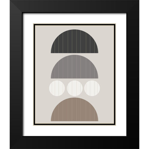 Vertical Stripes II Black Modern Wood Framed Art Print with Double Matting by Santiago, Daniela