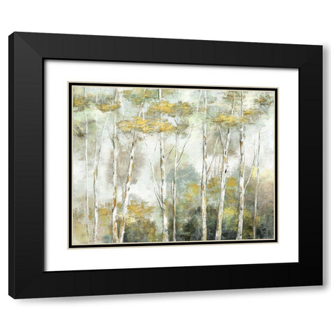 Twinkling Trees Black Modern Wood Framed Art Print with Double Matting by Nan