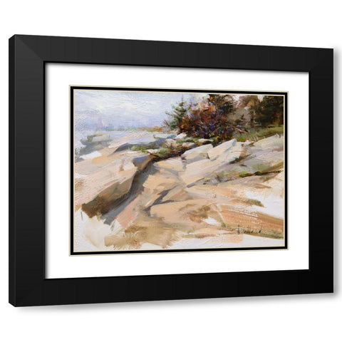 Ocean Point Black Modern Wood Framed Art Print with Double Matting by Swatland, Katie