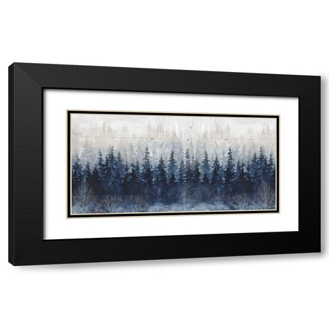 Misty Indigo Black Modern Wood Framed Art Print with Double Matting by Robinson, Carol