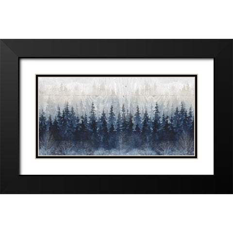 Misty Indigo Black Modern Wood Framed Art Print with Double Matting by Robinson, Carol