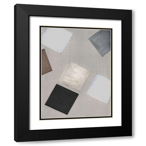 Block Encounter I Black Modern Wood Framed Art Print with Double Matting by Tava Studios