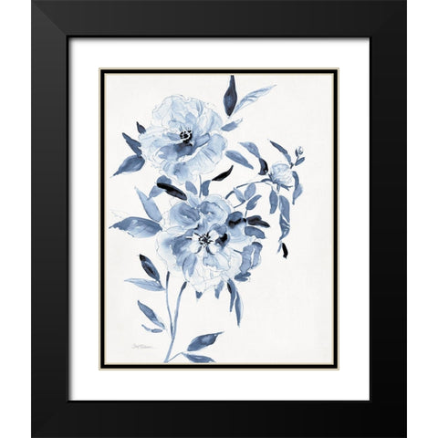 Inky Chickory Botanical I Black Modern Wood Framed Art Print with Double Matting by Robinson, Carol