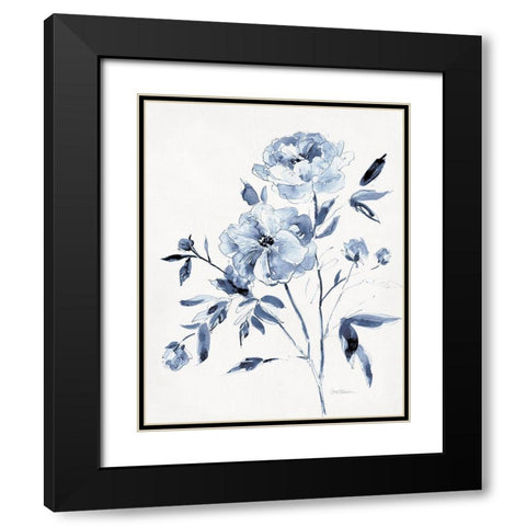 Inky Chickory Botanical II Black Modern Wood Framed Art Print with Double Matting by Robinson, Carol
