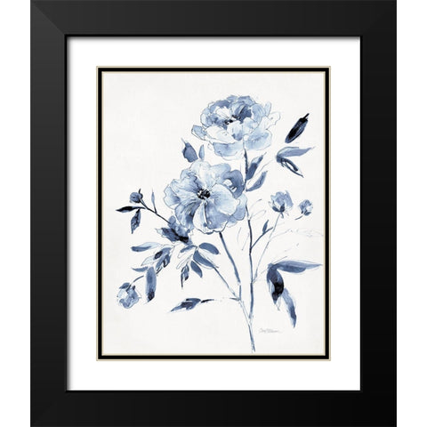 Inky Chickory Botanical II Black Modern Wood Framed Art Print with Double Matting by Robinson, Carol