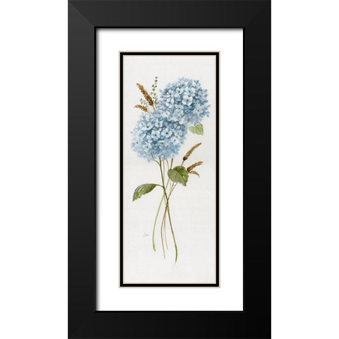 Petite Blue Hydrangea I Black Modern Wood Framed Art Print with Double Matting by Nan