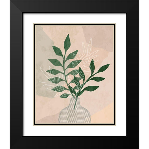 Sedona Greenery I Black Modern Wood Framed Art Print with Double Matting by Carpentieri, Natalie