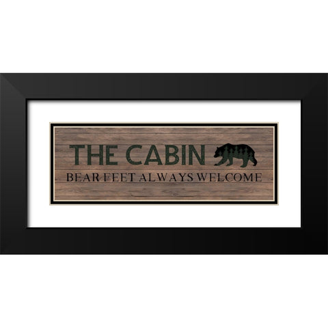 Bear Feet Black Modern Wood Framed Art Print with Double Matting by CAD Designs