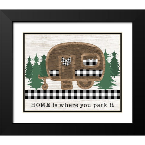 Park It Black Modern Wood Framed Art Print with Double Matting by CAD Designs