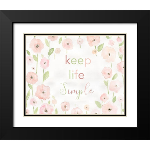 Meadow Pink Simple Life Black Modern Wood Framed Art Print with Double Matting by Robinson, Carol