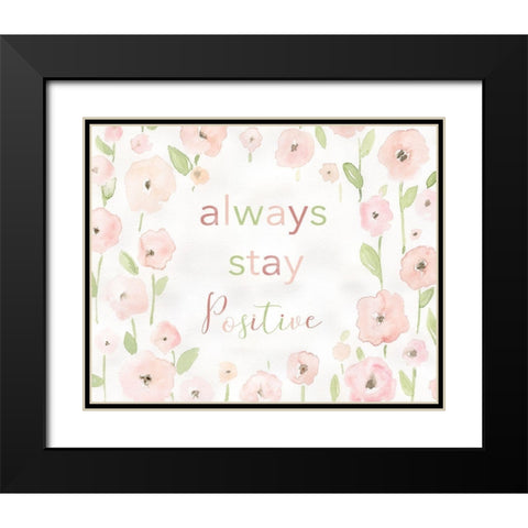 Meadow Pink Stay Positive Black Modern Wood Framed Art Print with Double Matting by Robinson, Carol