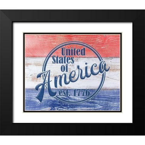 Est. 1776 Black Modern Wood Framed Art Print with Double Matting by CAD Designs