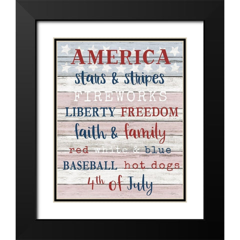 America Black Modern Wood Framed Art Print with Double Matting by Carpentieri, Natalie
