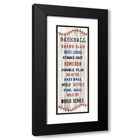 Baseball Black Modern Wood Framed Art Print with Double Matting by Carpentieri, Natalie