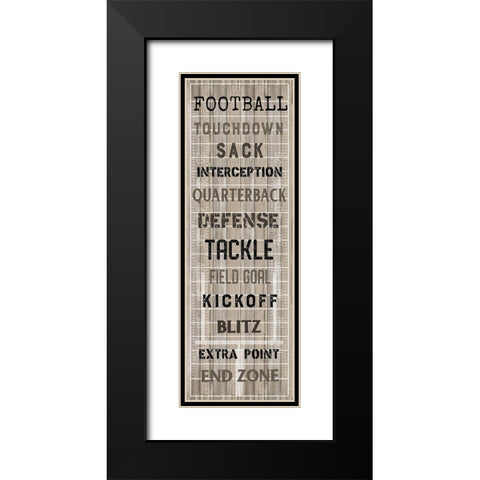 Football Black Modern Wood Framed Art Print with Double Matting by Carpentieri, Natalie