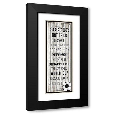 Soccer Black Modern Wood Framed Art Print with Double Matting by Carpentieri, Natalie