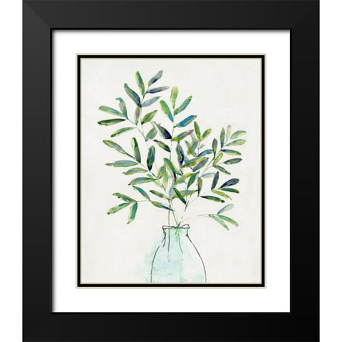 Spring Greenery Arrangement I Black Modern Wood Framed Art Print with Double Matting by Swatland, Sally