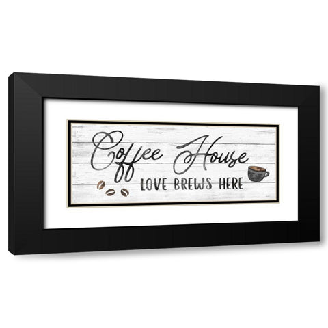 Love Brews Black Modern Wood Framed Art Print with Double Matting by Carpentieri, Natalie
