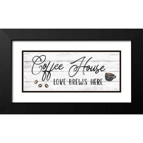 Love Brews Black Modern Wood Framed Art Print with Double Matting by Carpentieri, Natalie