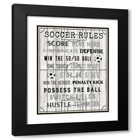 Soccer Rules Black Modern Wood Framed Art Print with Double Matting by Carpentieri, Natalie