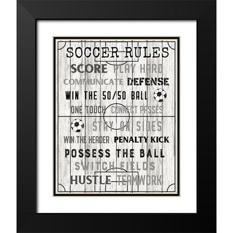 Soccer Rules Black Modern Wood Framed Art Print with Double Matting by Carpentieri, Natalie