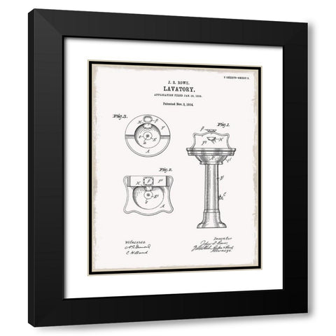 Vintage Sink I Black Modern Wood Framed Art Print with Double Matting by Donovan, Kelly