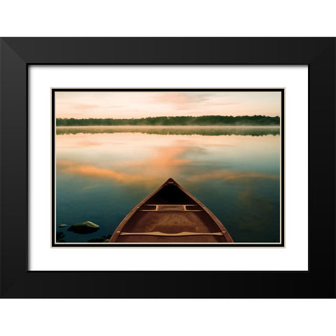 Pawtuckaway Lake Black Modern Wood Framed Art Print with Double Matting by Delimont, Danita