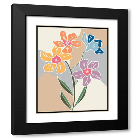Outlined Botanical Pop I Black Modern Wood Framed Art Print with Double Matting by Carpentieri, Natalie