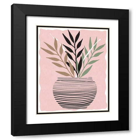 Wired Palm I Black Modern Wood Framed Art Print with Double Matting by Santiago, Daniela