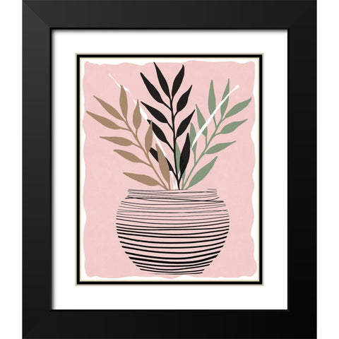 Wired Palm I Black Modern Wood Framed Art Print with Double Matting by Santiago, Daniela