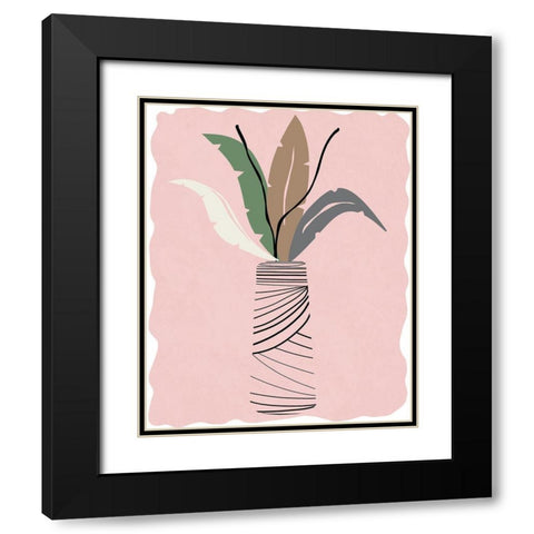 Wired Palm II Black Modern Wood Framed Art Print with Double Matting by Santiago, Daniela