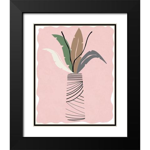 Wired Palm II Black Modern Wood Framed Art Print with Double Matting by Santiago, Daniela