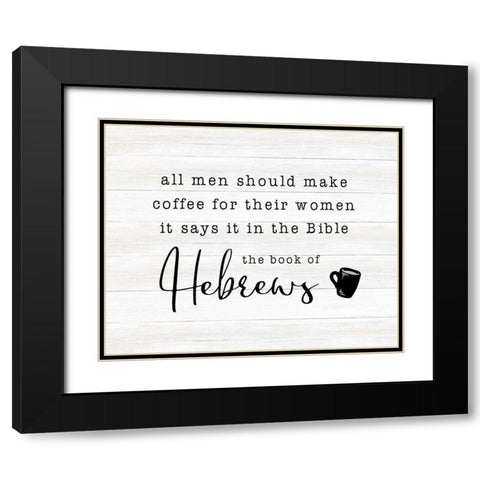 Hebrews Black Modern Wood Framed Art Print with Double Matting by CAD Designs