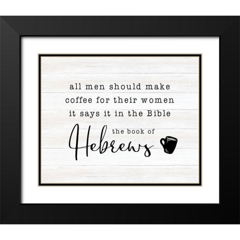 Hebrews Black Modern Wood Framed Art Print with Double Matting by CAD Designs
