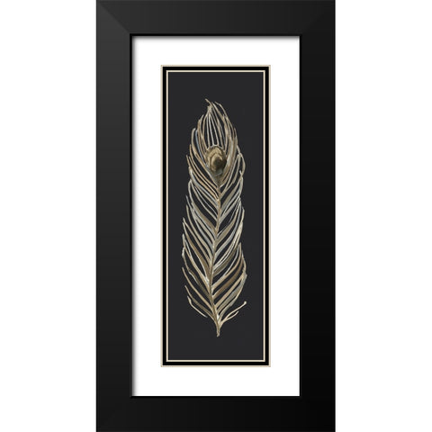 Soft Feather on Black I Black Modern Wood Framed Art Print with Double Matting by Swatland, Sally