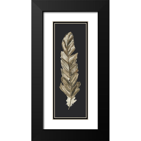 Soft Feather on Black II Black Modern Wood Framed Art Print with Double Matting by Swatland, Sally