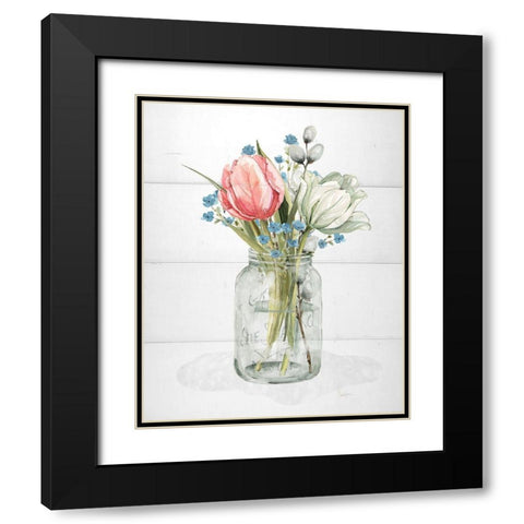 Farmhouse Tulip  Black Modern Wood Framed Art Print with Double Matting by Finn, Livi