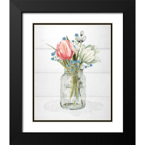 Farmhouse Tulip  Black Modern Wood Framed Art Print with Double Matting by Finn, Livi