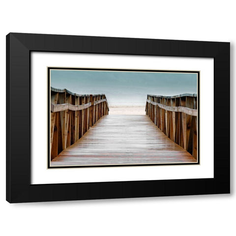Ocean Boardwalk Black Modern Wood Framed Art Print with Double Matting by Delimont, Danita