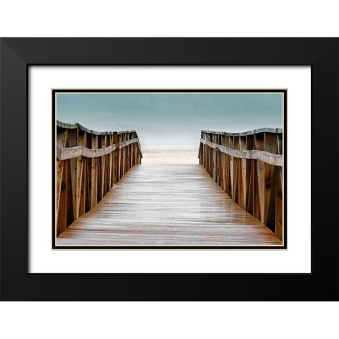 Ocean Boardwalk Black Modern Wood Framed Art Print with Double Matting by Delimont, Danita