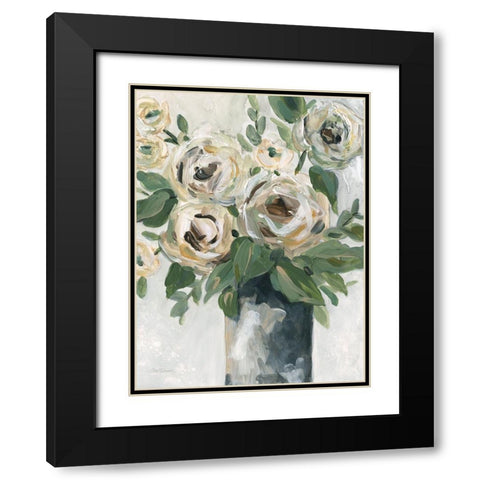 Floral Depth Black Modern Wood Framed Art Print with Double Matting by Robinson, Carol