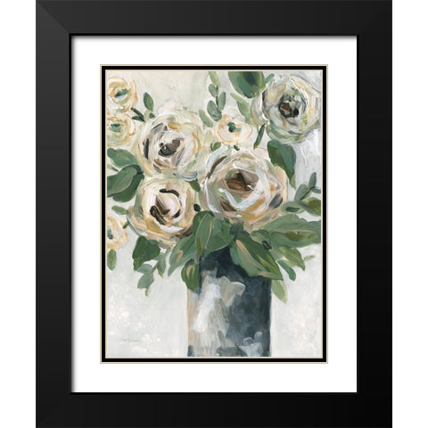 Floral Depth Black Modern Wood Framed Art Print with Double Matting by Robinson, Carol