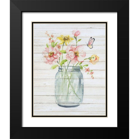 Soft Bouquet I Black Modern Wood Framed Art Print with Double Matting by Nan